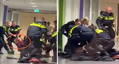 Video: Dutch Police toss pregnant woman to ground during her (Palestinian) husband's arrest