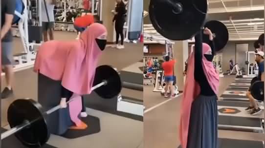 Video of A Girl Wearing A Burqa And Exercising In the Gym Goes Viral on Social Media