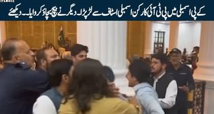 Video: PTI worker & assembly staff clash in KPK assembly