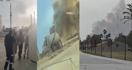 Video: Saudi Aramco oil refinery targeted by Iranian drones, Huge smoke can be seen
