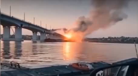 Video shows Ukraine attack on key bridge used by Russia