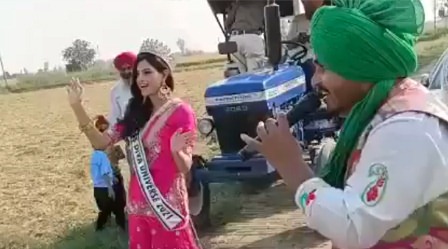 Viral video of Miss Universe Harnaaz Sandhu's punjabi dance on dhol beats