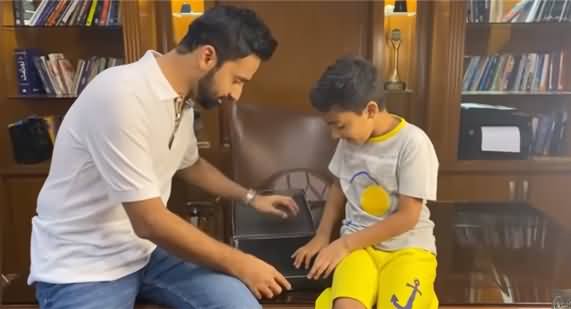 Waseem Badami And His Son Unbox Youtube Silver Play Button