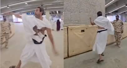 Wasim Akram Throws Pebbles with Bowling Action During Hajj