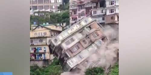 Watch How A Multi-story Building Collapses Onto Other Homes in India?