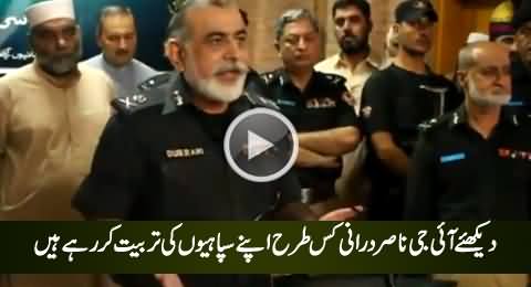 Watch How IG KPK Nasir Durrani Giving Training To His Soldiers of KP Police