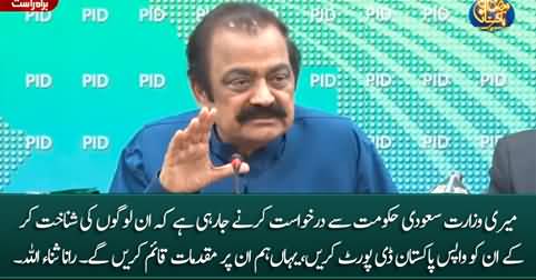 We are going to request Saudi Govt to identify these people and deport them - Rana Sanaullah