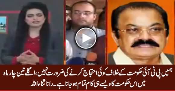 We Don't Need To Do Anything Against PTI Govt, This Govt Will Be Finished in Next Few Months - Rana Sanaullah