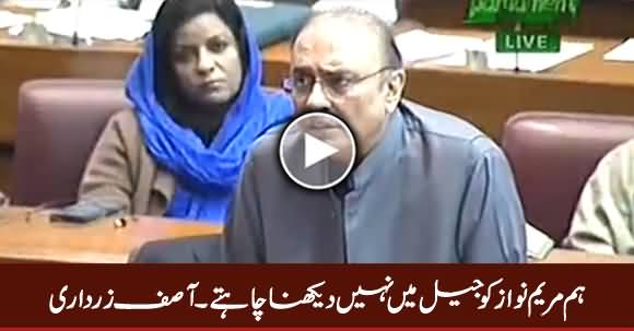 We Don't Want To See Maryam Nawaz in Jail - Asif Zardari