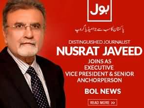 Well Known Journalist Nusrat Javed Joins BOL Network As Senior Anchorperson