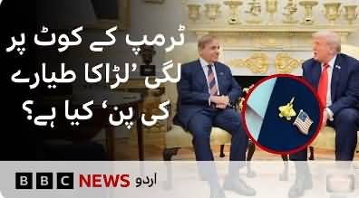 What is this fighter-jet pin that Trump wore while meeting Shehbaz Sharif?