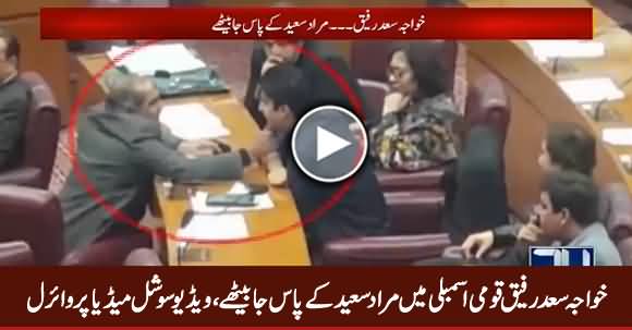 What Khawaja Saad Rafique Is Doing With Murad Saeed in Assembly, Video Goes Viral