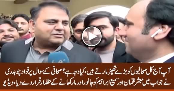 Why Do You Slap Journalists? Reporter Asks, Listen Fawad Chaudhry's Reply