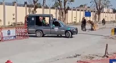 Wires being installed outside Adiala jail to tighten the security