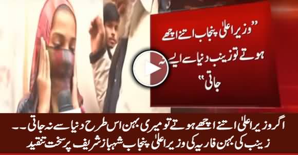 Zainab's Sister Faria Criticizing CM Punjab Shahbaz Sharif