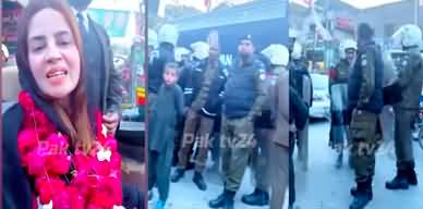 Zartaj Gul showed how police surrounded her election rally